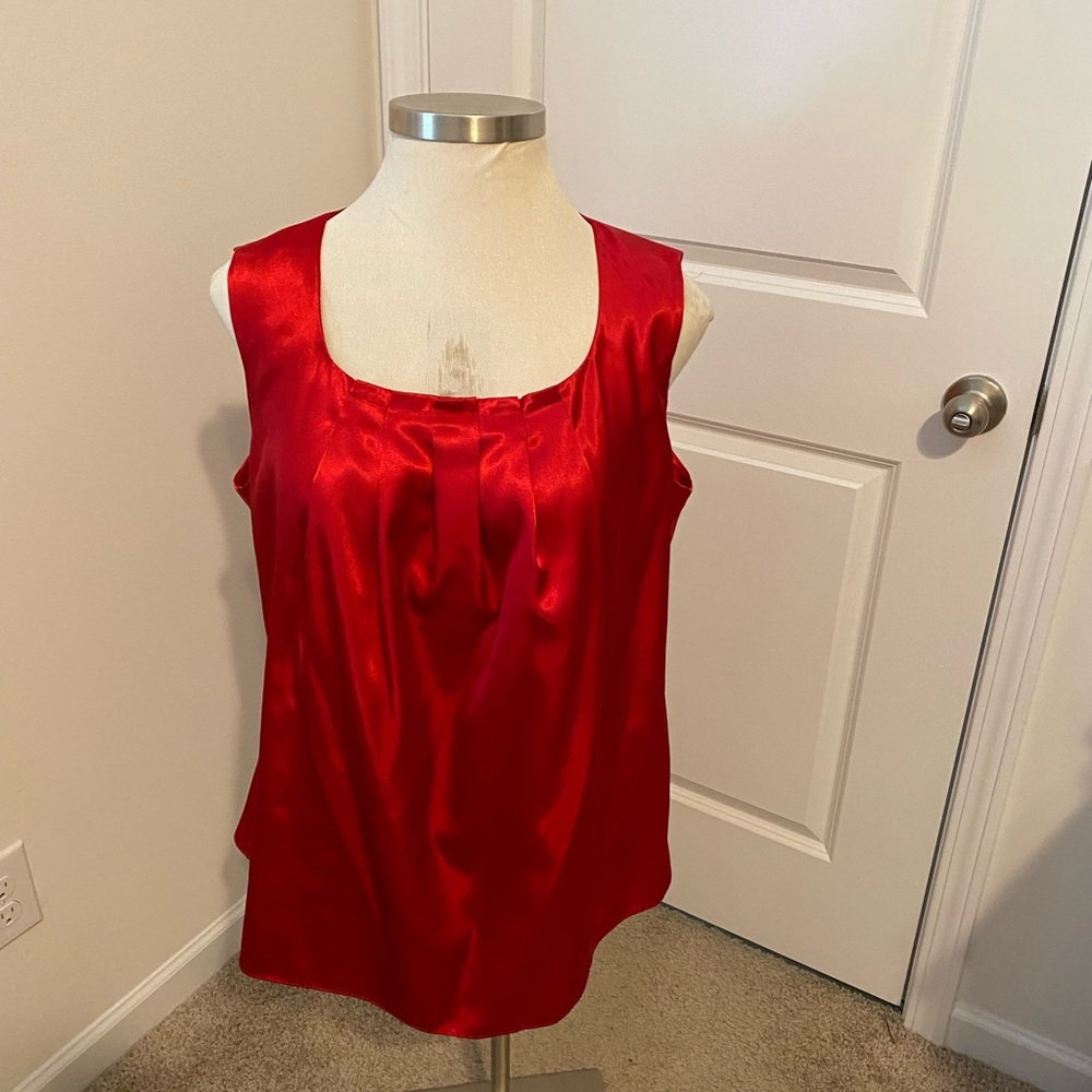 Lane Bryant Red Silkie Blouse